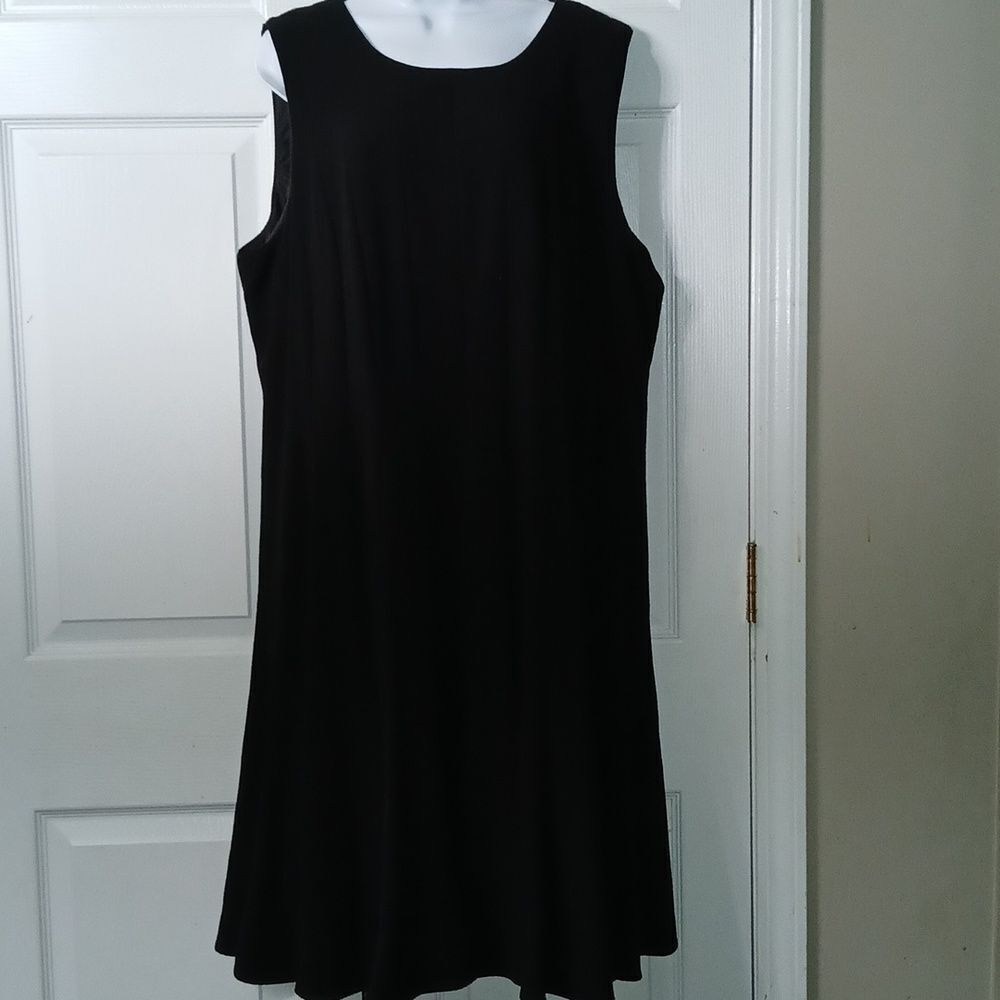 Calvin Klein Black Fit & Flare Knee Length Dress  business career Sz 22W  NWOT